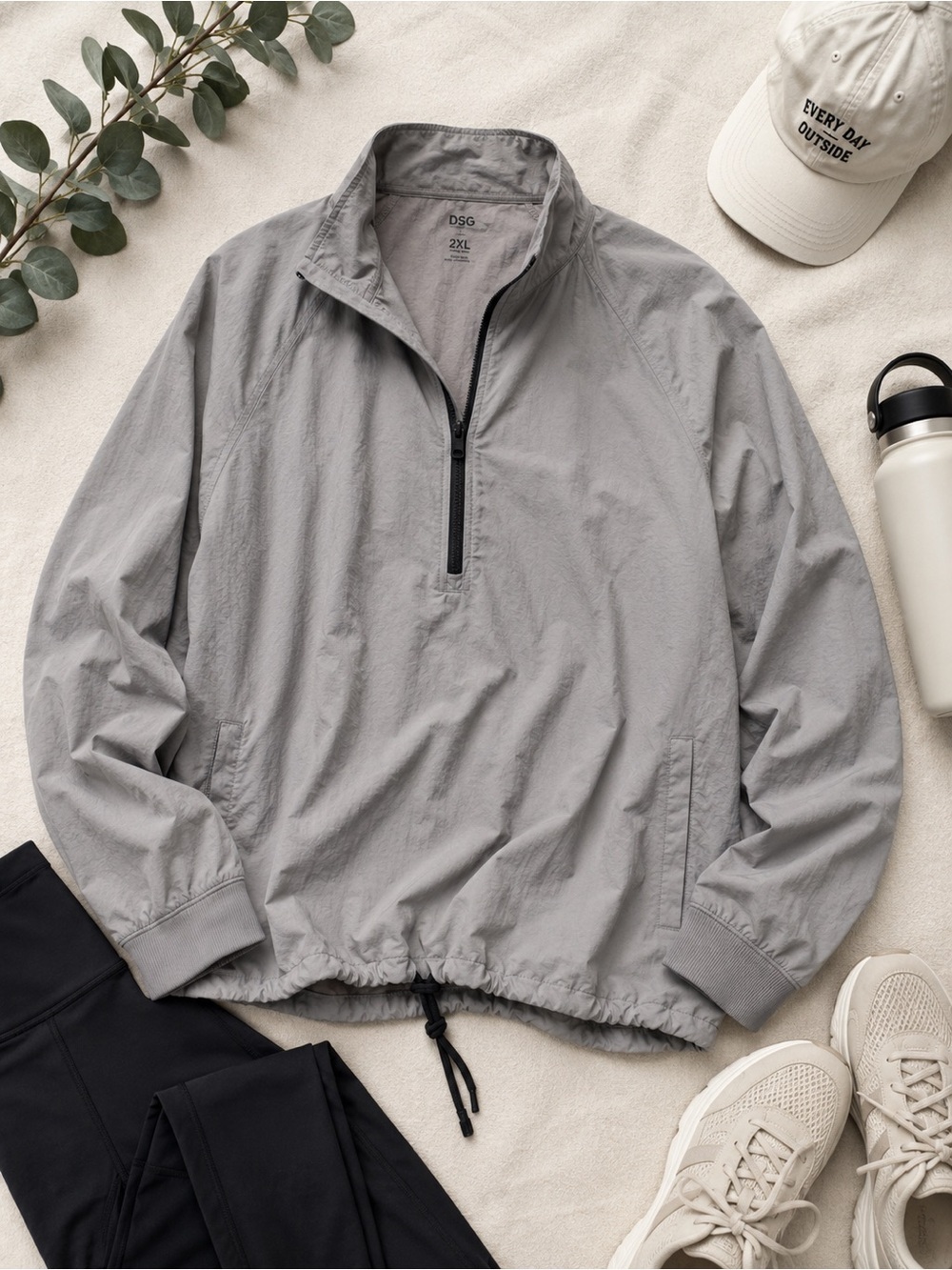 DSG | Gray Lightweight Quarter Zip Windbreaker Pullover Jacket | 2XL - Picture 2 of 9